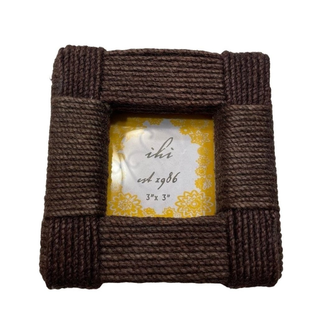 Brown picture frame 5" x 5" with 3" x 3" photo area. Great gift idea